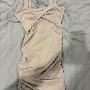 Elegant Cream Sleeveless Dress